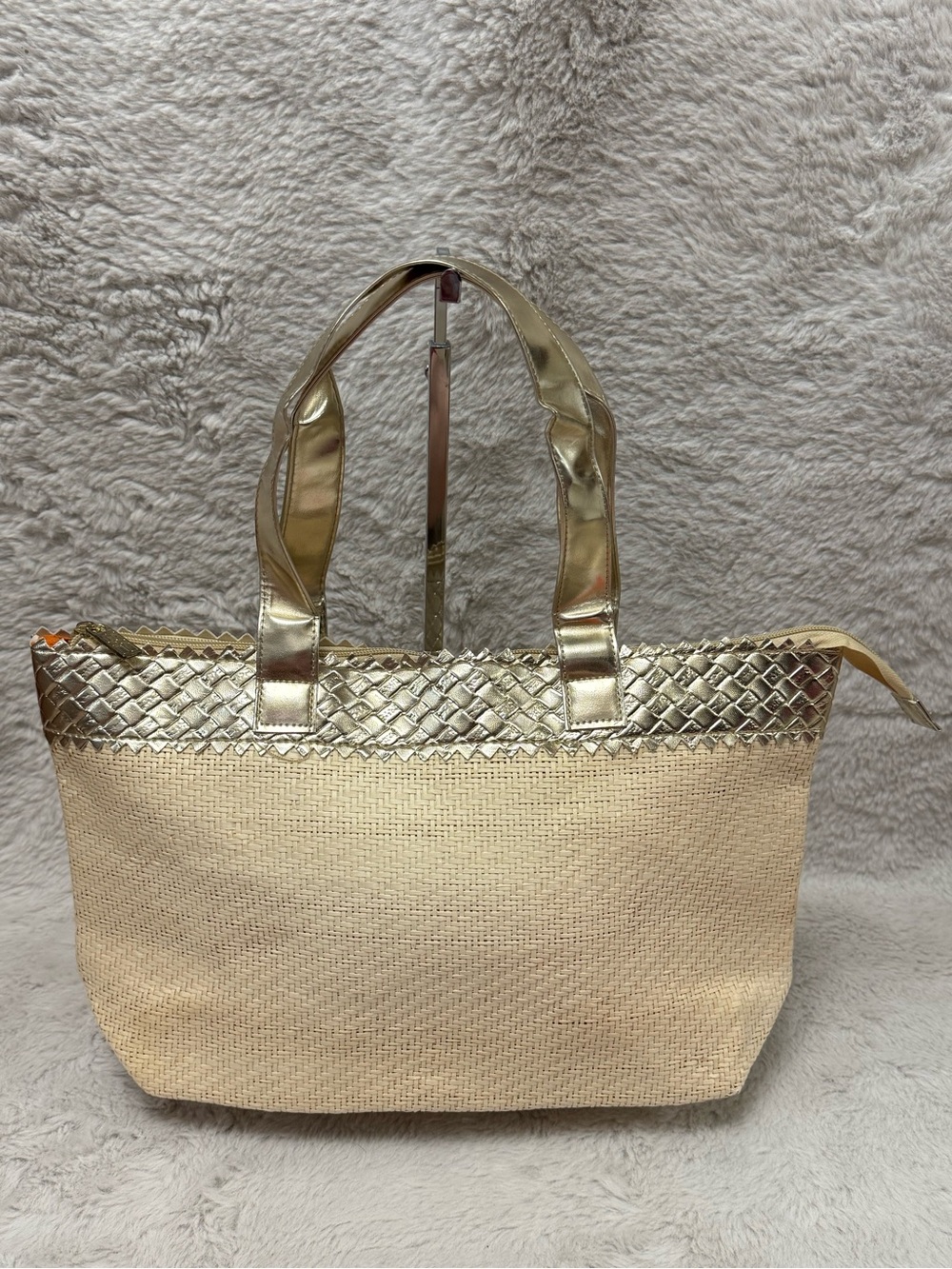Elizabeth Arden Cream Tote with Gold Trim